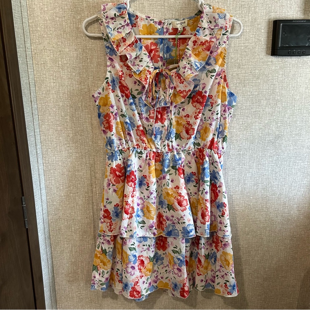 NWT Medium Umgee Ruffle Floral Mini Dress